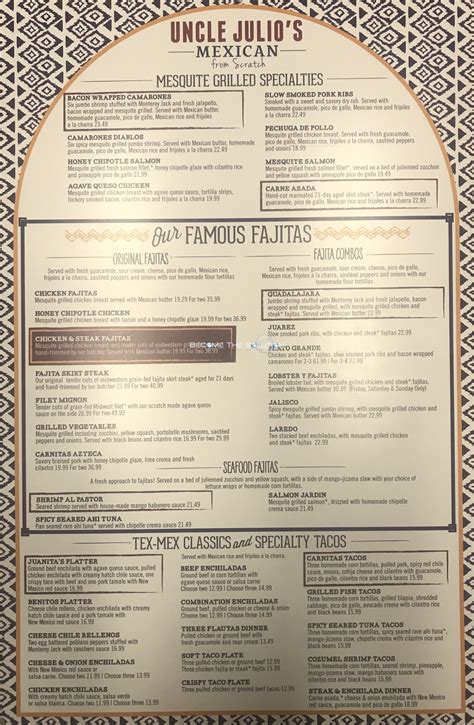 uncle julio's|uncle julios menu with prices.